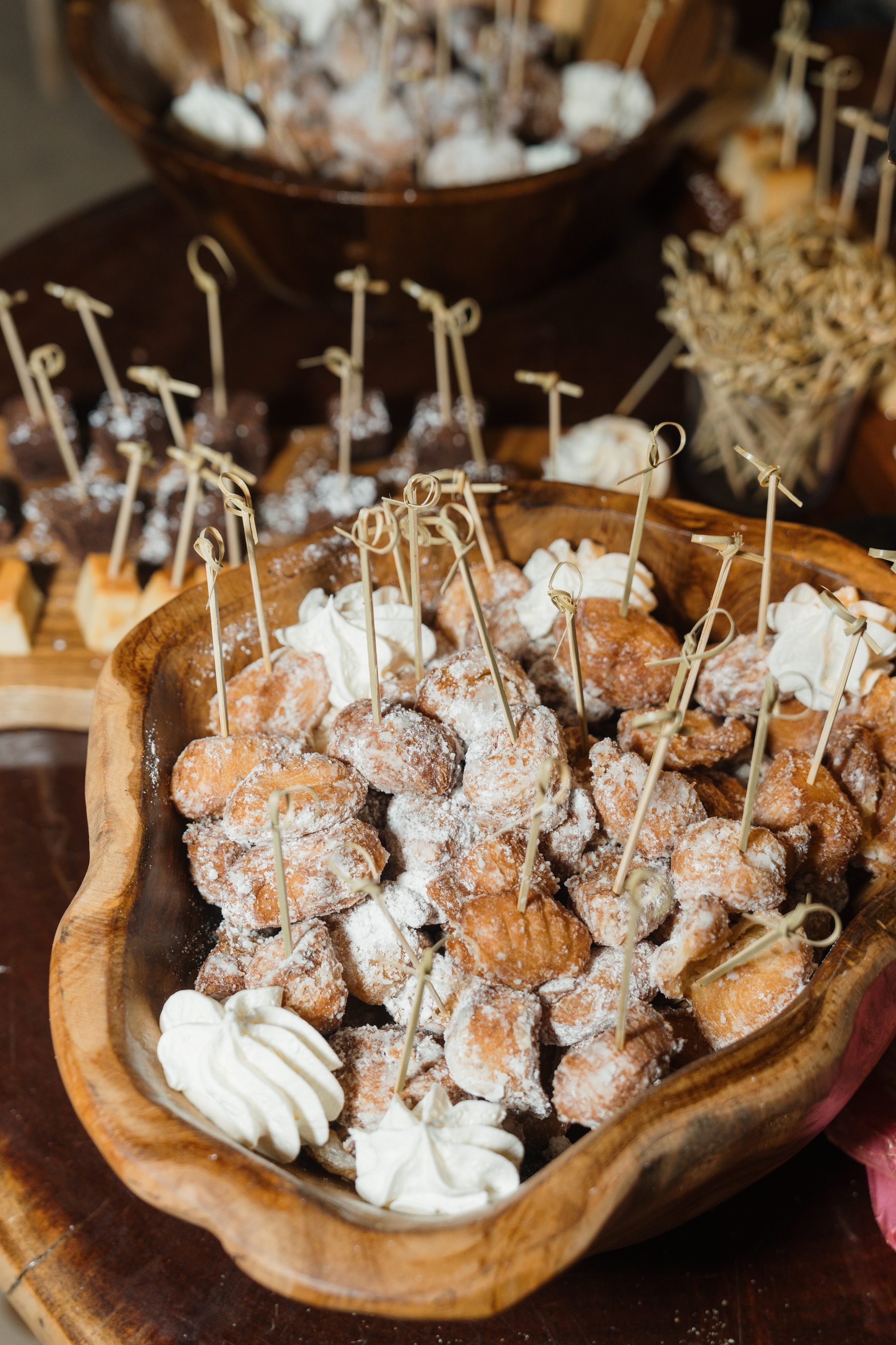 Wedding dessert display at Casa Isleña