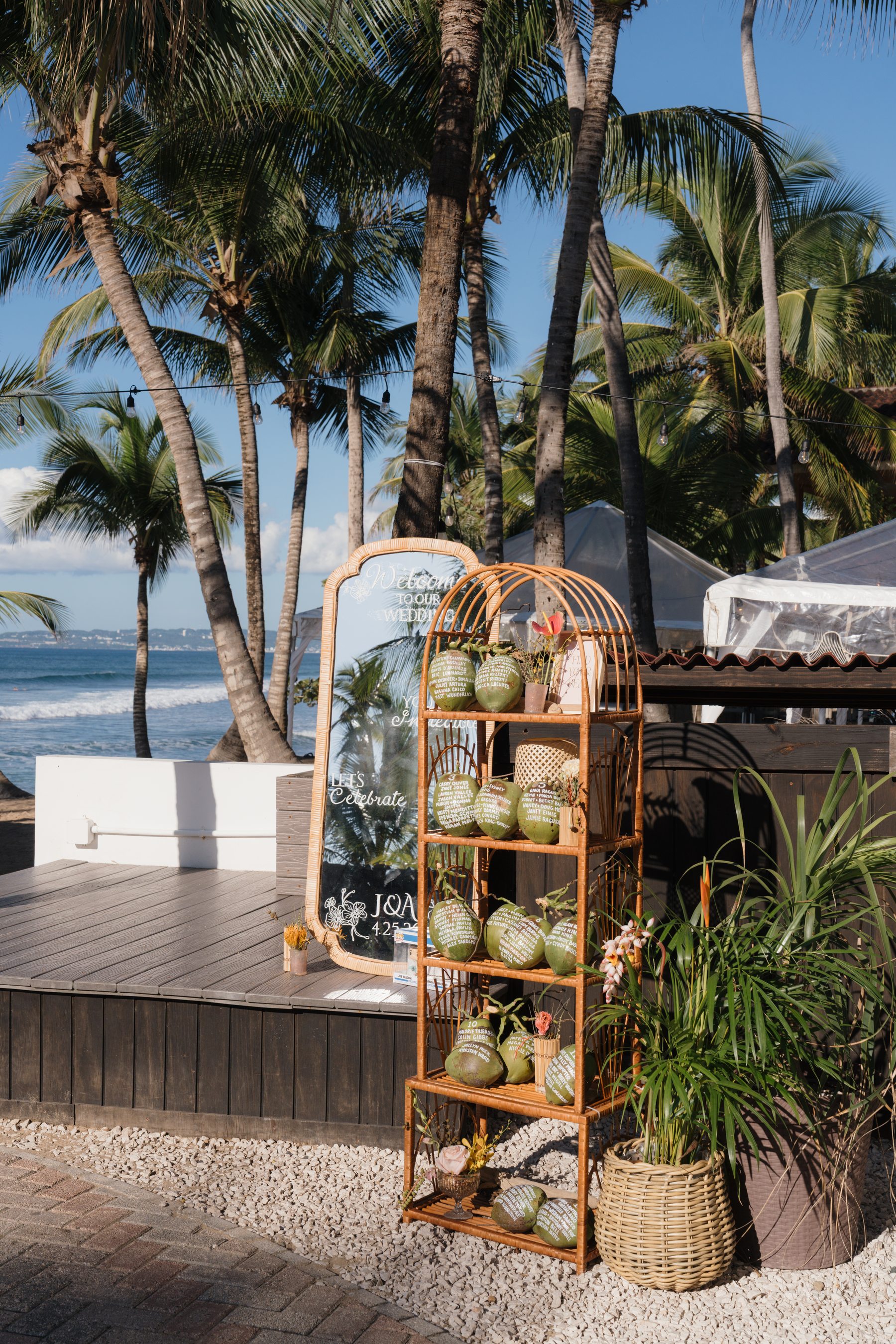 Colorful wedding decor and florals at Casa Isleña